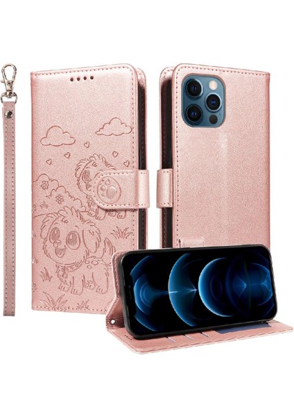 iPhone 13 Pro Max Sevimli Karikatür Köpek Manyetik Deri Kapaklı Koruyucu Telefon Kılıfı Cüzdan Kart Tutucu Bilek Kayışı (Yurt Dışından) fırsatları