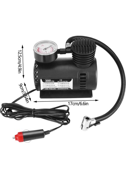 12V Küçük Araba Lastiği Hava Pompası Şişirme Cihazı, Arabalar, Bisikletler, Motosikletler ve Kayıklar Için 3 Iğneli Kablolu Elektrikli Hava Kompresörü (Yurt Dışından) fırsatları