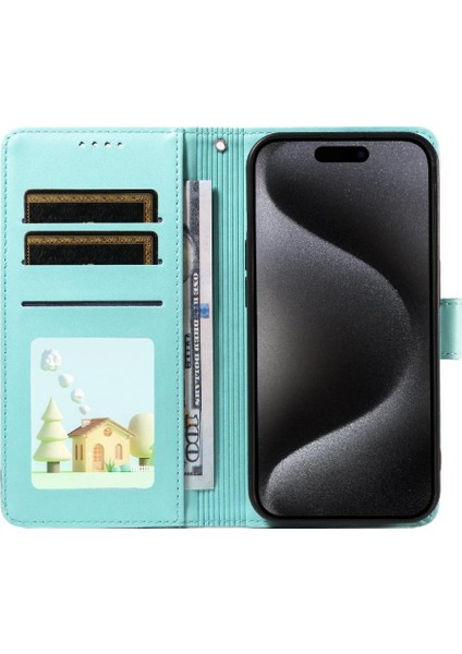 iPhone 15 Plus Sevimli Karikatür Köpek Manyetik Deri Kapaklı Koruyucu Telefon Kılıfı Cüzdan Kart Tutucu Bilek Kayışı (Yurt Dışından) fiyatları