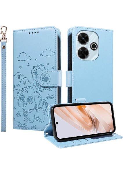 Xiaomi Redmi 13 4g Sevimli Karikatür Köpek Manyetik Deri Kapaklı Koruyucu Telefon Kılıfı Cüzdan Kart Tutucu Bilek Kayışı (Yurt Dışından)