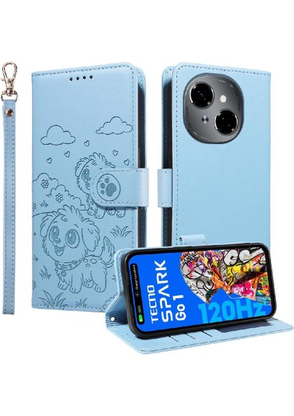Tecno Spark Go 1 Sevimli Karikatür Köpek Manyetik Deri Kapaklı Koruyucu Telefon Kılıfı Cüzdan Kart Tutucu Bilek Kayışı (Yurt Dışından) indirimleri