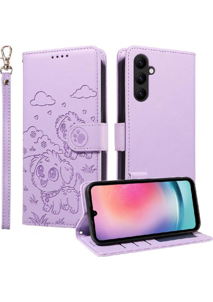 Samsung Galaxy A24 4g Sevimli Karikatür Köpek Manyetik Deri Kapaklı Koruyucu Telefon Kılıfı Cüzdan Kart Tutucu Bilek Kayışı (Yurt Dışından) indirimleri
