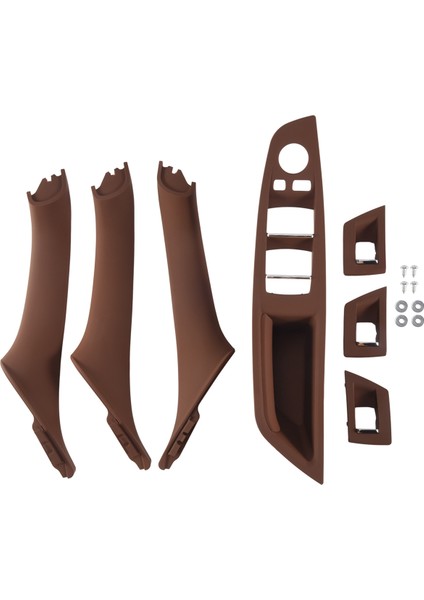 Bmw 5 Serisi F10 F11 520 525 Kırmızı-Kahverengi Rhd Araç Iç Kapı Kolu Iç Kapı Paneli Çekme Trim Kapağı (Yurt Dışından)