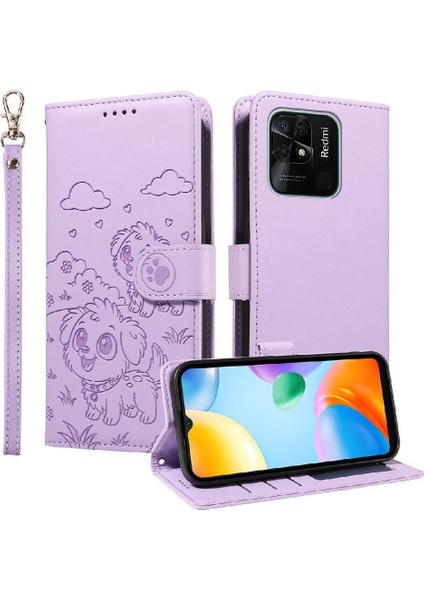 Xiaomi Redmi 10C Sevimli Karikatür Köpek Manyetik Deri Kapaklı Koruyucu Telefon Kılıfı Cüzdan Kart Tutucu Bilek Kayışı (Yurt Dışından) indirimleri