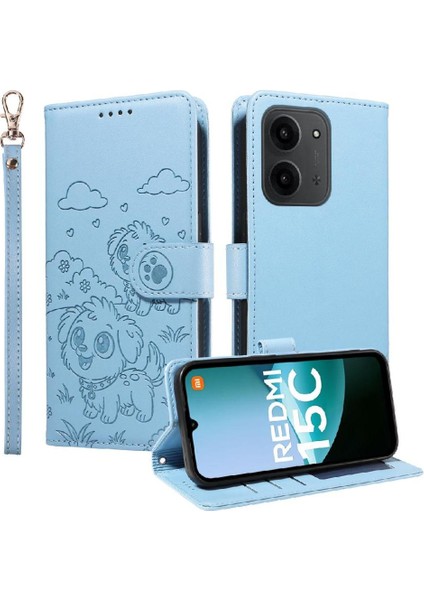 Xiaomi Redmi 15C 5g/4g Sevimli Karikatür Köpek Manyetik Deri Kapaklı Koruyucu Telefon Kılıfı Cüzdan Kart Tutucu Bilek Kayışı (Yurt Dışından) indirimleri