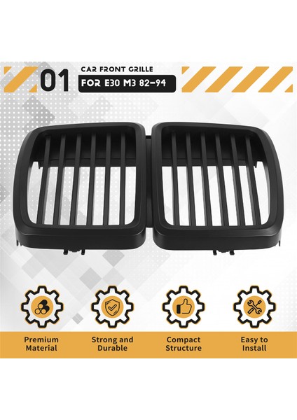 Bmw E30 3 Serisi M3 Ön Kaput Tampon Izgarası Mat Siyah 1982-1994 Için Ön Izgara Değişimi (Yurt Dışından) fırsatları