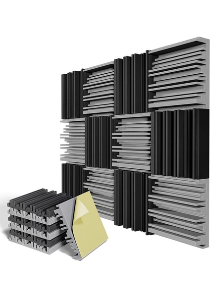 12'li Paket Kendinden Yapışkanlı Ses Geçirmez Köpük Paneller, 12 x 12 x 2 Inç Akustik Köpük, Duvar, Ev, Stüdyo Için (Yurt Dışından)
