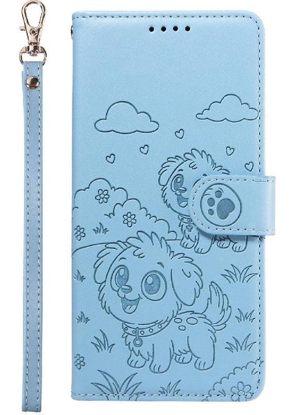 iPhone 12 Pro Max Sevimli Karikatür Köpek Manyetik Deri Kapaklı Koruyucu Telefon Kılıfı Cüzdan Kart Tutucu Bilek Kayışı (Yurt Dışından) modelleri