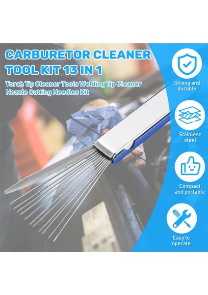 13'ü 1 Arada Torç Ucu Temizleme Aletleri Kaynak Ucu Temizleme Nozulu Kesme Iğneleri Seti Kaynak Lehimleme Kesme Için Paslanmaz Çelik Raybalar (1 Paket) (Yurt Dışından) fırsatları