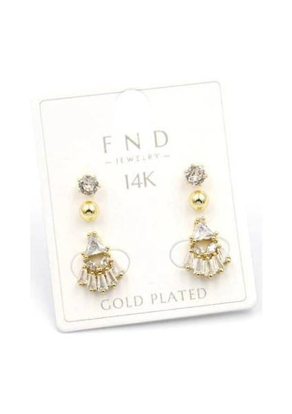 Çoklu Taşlı Küpe - Altın fiyatları