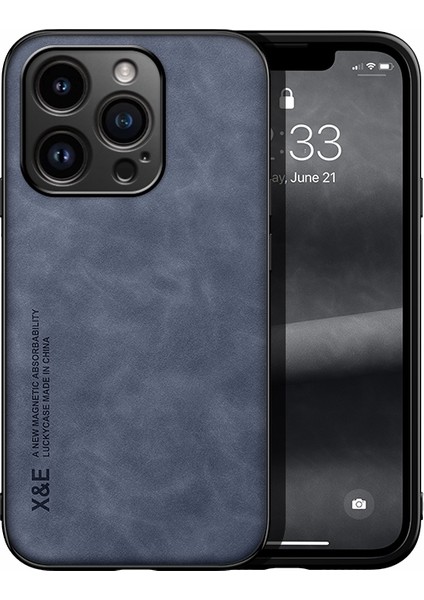 Manyetik Deri Arka Telefon Kılıfı iPhone 15 Pro (Yurt Dışından)