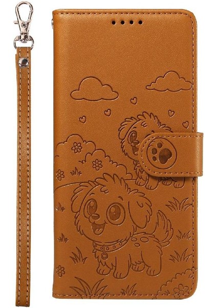 iPhone 11 Pro Max Sevimli Karikatür Köpek Manyetik Deri Kapaklı Koruyucu Telefon Kılıfı Cüzdan Kart Tutucu Bilek Kayışı (Yurt Dışından) fiyatları