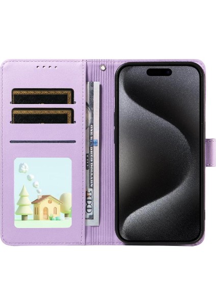 iPhone 14 Pro Max Sevimli Karikatür Köpek Manyetik Deri Kapaklı Koruyucu Telefon Kılıfı Cüzdan Kart Tutucu Bilek Kayışı (Yurt Dışından) modelleri