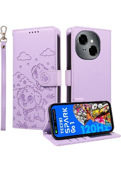 Tecno Pop 9 Sevimli Karikatür Köpek Manyetik Deri Kapaklı Koruyucu Telefon Kılıfı Cüzdan Kart Tutucu Bilek Kayışı (Yurt Dışından) indirimleri