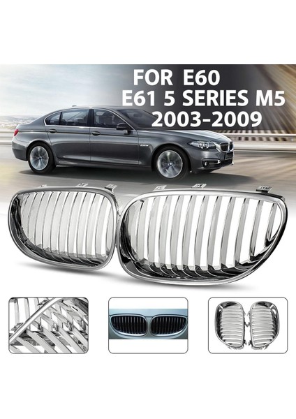 Bmw E60 E61 5 Serisi M5 2003-2009 Için Ön Tampon Krom Sport Geniş Böbrek Izgarası 51137065701 (Yurt Dışından) modelleri