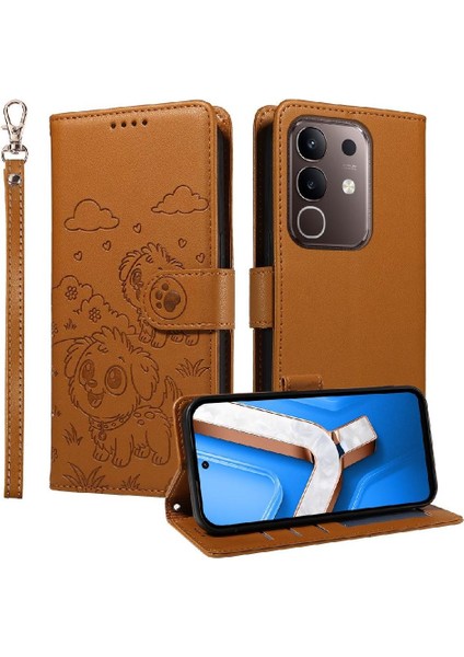 Vivo Y29 4g Sevimli Karikatür Köpek Manyetik Deri Kapaklı Koruyucu Telefon Kılıfı Cüzdan Kart Tutucu Bilek Kayışı (Yurt Dışından) fırsatları