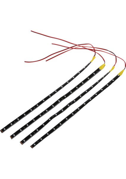 4 x Esnek 15 LED Şerit Işık 30 cm Turuncu Su Geçirmez Araba Motosiklet Için (Yurt Dışından)