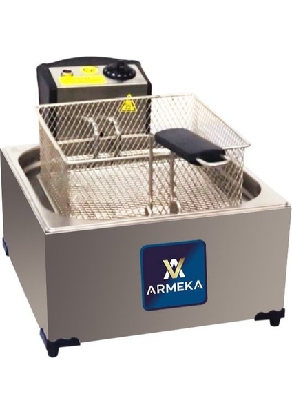 8 Litre Kapaklı Metalik Fritöz, Pratik ve Şık Kullanım