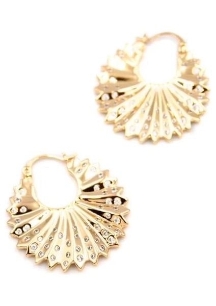 Taşlı Küpe - Altın