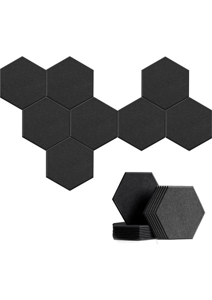 Paket Kendinden Yapışkanlı Altıgen Akustik Panel, Stüdyolar/kayıt Stüdyoları/ofisler Için Ses Emici Panel, Siyah (Yurt Dışından)