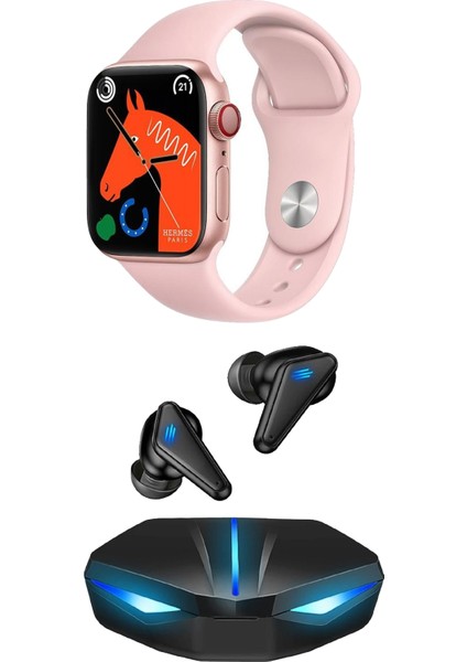 Akıllı Saat ve Işıklı Bluetooth Kulaklık Kampanya Seti, Siyah, Şık ve Fonksiyonel modelleri