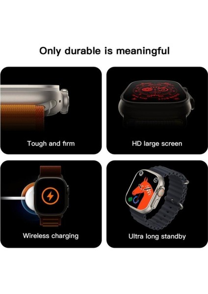 49MM Akıllı Saat, Ios ve Android Uyumlu, 2,05 Inç Tam Ekran, Bt Arama ve Cevaplama