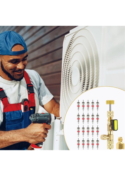 Çift Boyutlu Sae 1/4 Inç ve 5/16 Inç Portlu Pirinç Adaptörlü Vana Çekirdeği Sökme ve Takma Aleti, R22 R32 R410A Için Hvac Klima Onarımı (Yurt Dışından) fırsatları