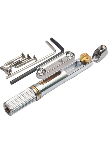 Başsız Elektrik Gitar Için Anahtarlı Eyer Başsız Elektrik Gitar Köprüsü Kuyruk Parçası Gümüş (Yurt Dışından)