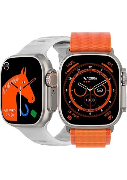 Turuncu Akıllı Saat 49MM, Gps, Nfc, Siri, iPhone 12 Uyumlu, 2.05 Inç Ekran fırsatları