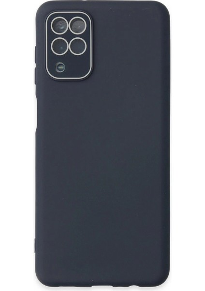 Samsung Galaxy A22 Kılıf Lansman Glass Kapak - Lacivert