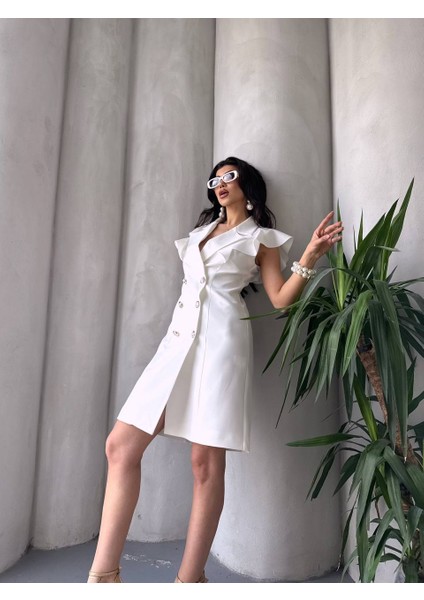 Kadın Kruvaze Yaka Fırfır Detaylı Elbise modelleri