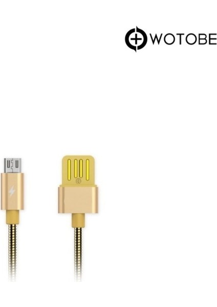 Micro USB Çelik Spiralli Şarj Data Kablosu