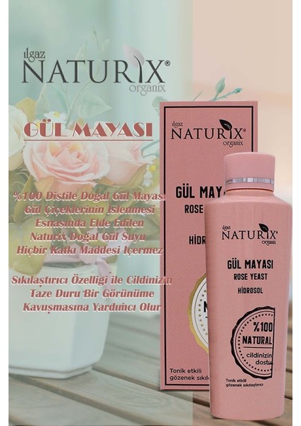 Doğal Tonik Gül Suyu %100 Doğal 250 ml