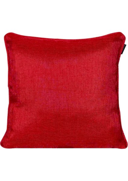 4'lü Hasır Dokulu Fitilli Çift Taraflı Kırlent Kılıf Acık Kırmızı