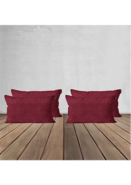 4'lü Kadife Dokulu Kırlent Kılıfı Bordo modelleri