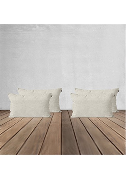 4'lü Kadife Dokulu Kırlent Kılıfı Açık Krem modelleri