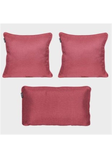 3'lü Hasır Dokulu Fitilli Kırlent Kılıfı Acık Kırmızı indirimleri