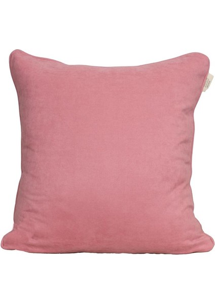 2'li Kadife Dokulu Fitilli Kırlent Kılıfı Pembe