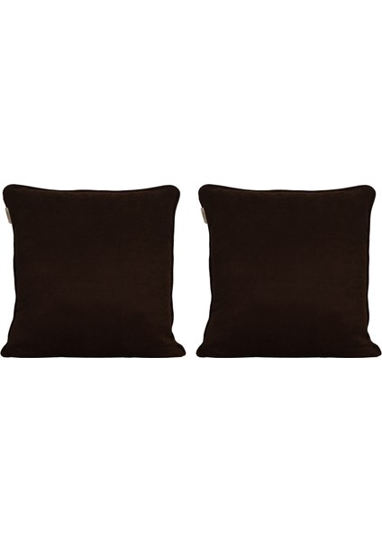 2'li Kadife Dokulu Fitilli Kırlent Kılıfı Acı Kahve modelleri