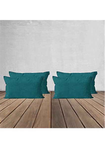 4'lü Kadife Dokulu Kırlent Kılıfı Petrol indirimleri