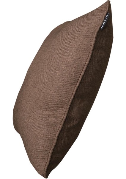 3'lü Pamuk Dokulu Dokuma Kırlent Kılıfı Kahverengi