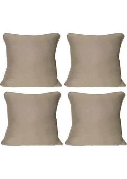 4'lü İsle Keten Görünümlü Fitilli Kırlent Kılıfı Krem fırsatları