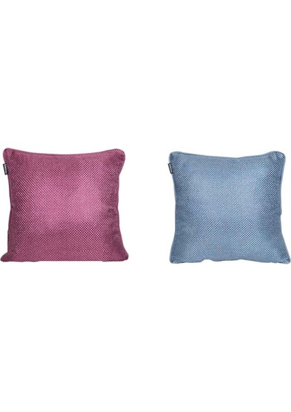 2'lı Hasır Dokulu Fitilli Çift Taraflı Kırlent Kılıfı Mor-Mavi fırsatları