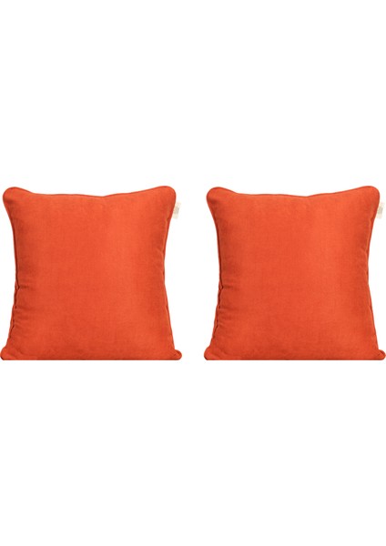 2'li Kadife Dokulu Fitilli Kırlent Kılıfı Kiremit indirimleri