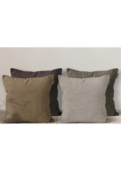 4'lü Kadife Dokulu Kırlent Kılıfı Renkli