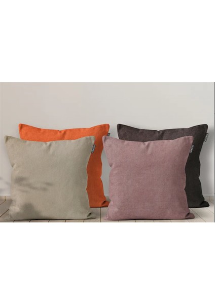 4'lü Kadife Dokulu Kırlent Kılıfı Renkli