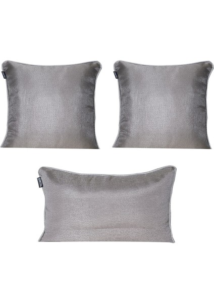 3'lü Parlak Fitilli Kırlent Kılıfı Gri modelleri