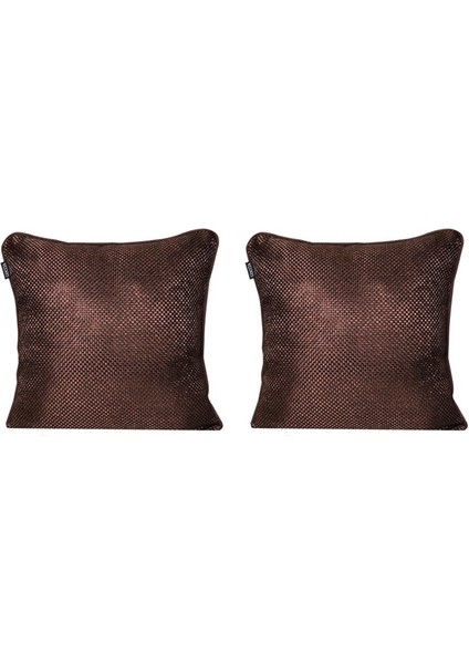 2'lı Hasır Dokulu Fitilli Çift Taraflı Kırlent Kılıfı Kahverengi fırsatları