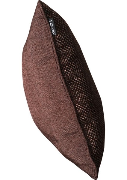 2'lı Hasır Dokulu Fitilli Çift Taraflı Kırlent Kılıfı Kahverengi