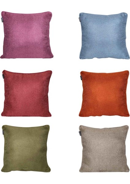 6'lı Hasır Dokulu Fitilli Çift Taraflı Kırlent Kılıfı Renkli